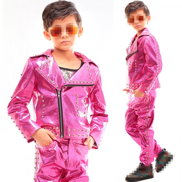 Hip Hop Dance Costumes for girls Jazz Dance Dress Children jazz performance  clothes boys and girls bright pieces children handsome hip hop dance  clothes student performance clothes