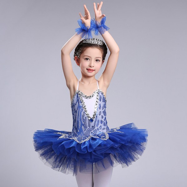 Turquoise royal blue fuchsia hot pink sequins modern dance girls kids ...