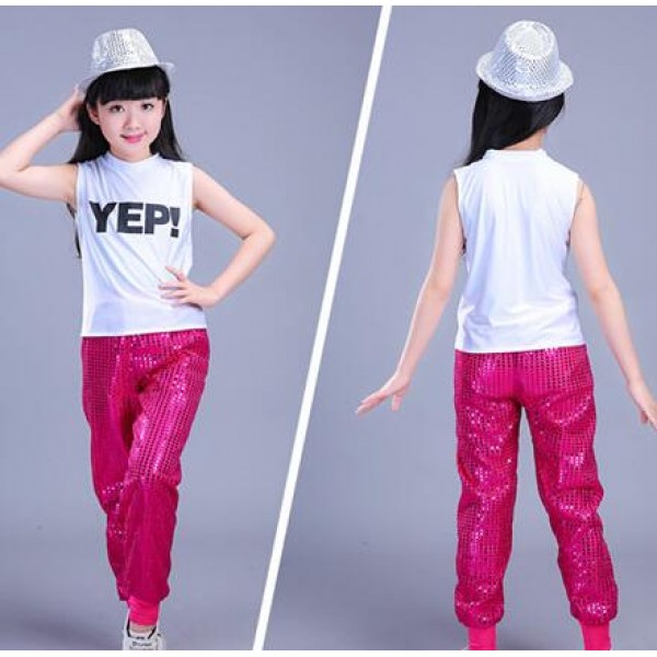 white and gold fuchsia hot pink black Girls boys modern dance break ...