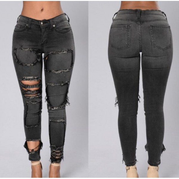 girls black ripped jeans