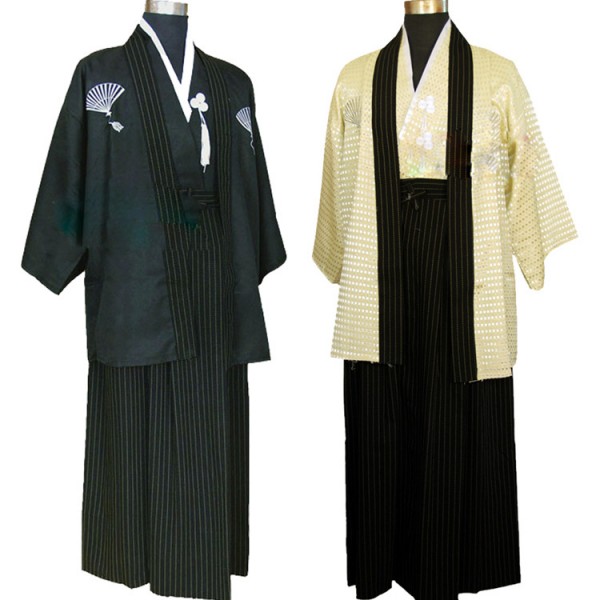 Men's Folk Dance Costumes : Male Men's kimono traditional Japanese Warrior Kimono  Yukata men Bathrobes anime cosplay costumes clothing set costumes