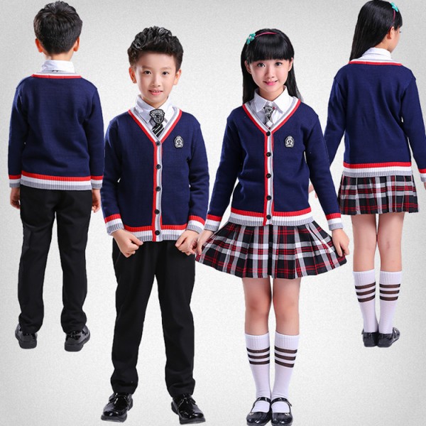 Navy red grey Girl boys kids children Japanese School Uniform student ...