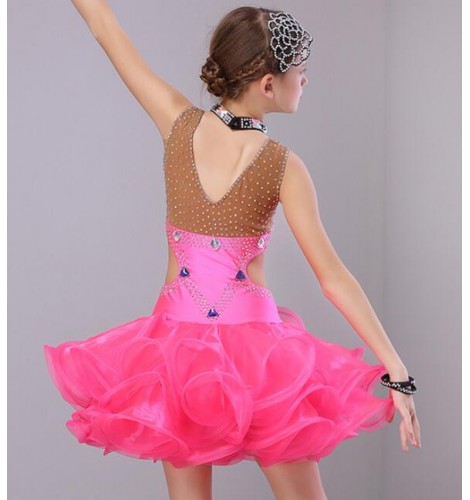 Girls : Girls Competition performance latin dresses children kids stage ...