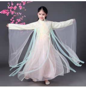 Girls ancient Chinese folk fairy han kimono dance dresses kids children anime film photos drama cosplay dancing costumes dresses 