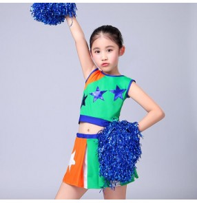 Girls cheerleader jazz dance costumes singers performance dancers exercises soccer sports competition photos cosplay outfits costumes