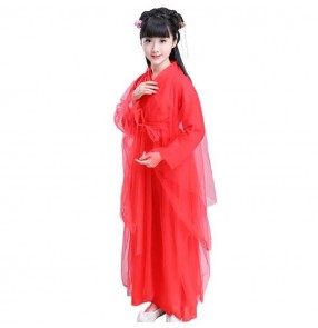 Girls Chinese folk dance costumes ancient traditional fairy hanfu minority ethnic anime cosplay dancing dresses costumes robes