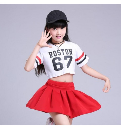 Kids Hiphop Street Dance Outfits Costumes For Girls Children Stage