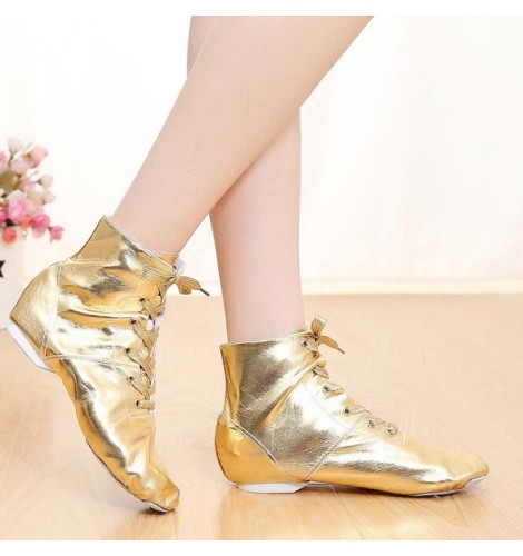 Leather Jazz Dance Shoes For Women girls ankle length boots Ballet ...