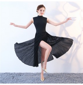 Modern dance ballet dresses black women's female competition stage performance long tutu dresses