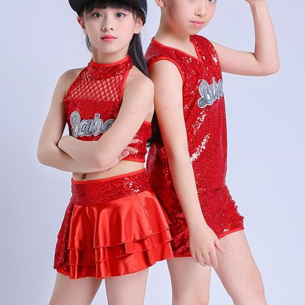 red jazz dance costumes kids