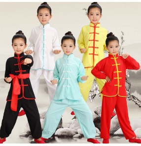 Children Chinese Wushu Costumes boys girls Youth martial long sleeved sports clothes Tai Chi students Kung Fu performance cosplay unifroms