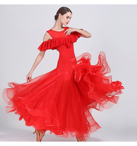 Flamenco red black Women's competition ballroom dresses Vestidos de ...