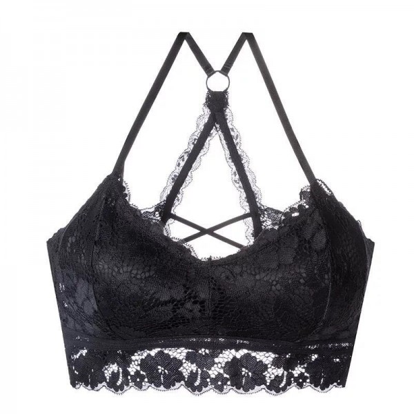 Women's girls black lace bra top underwear for latin ballroom salsa ...