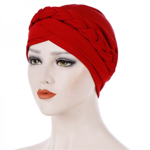 Women Turban Caps Braided Head Wrap African Arab Bandana Twist Headband ...