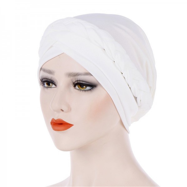 Women Turban Caps Braided Head Wrap African Arab Bandana Twist Headband ...