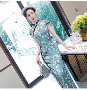 Chinese dress retro qipao dress traditional class oriental miss etiquette show performance shooting cosplay cheongsam dress