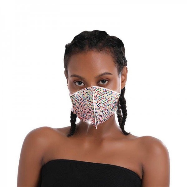 3PCS Reusabale rhinestones face masks for women party masquerade ...