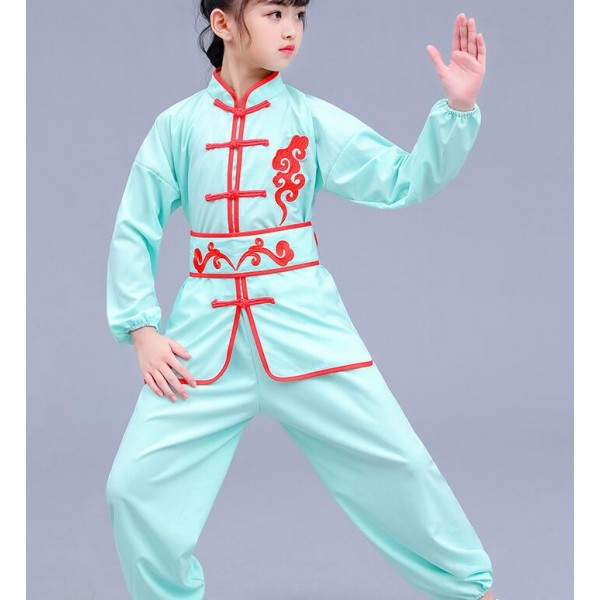 Boys kids chinese kungfu wushu costumes girls children stage ...