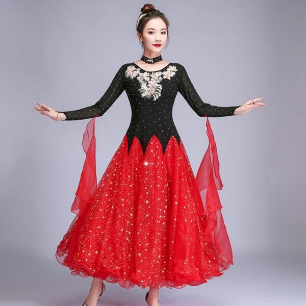 Women's competition ballroom dancing dresses waltz tango rhythem dance ...