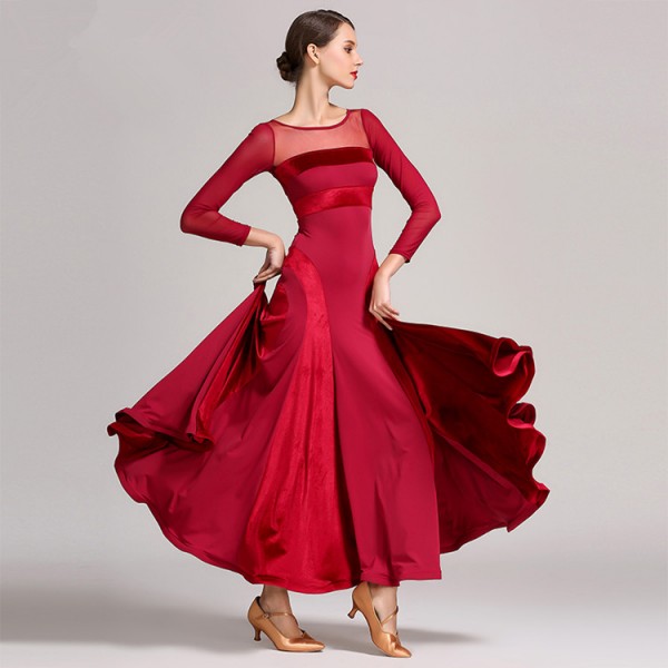 Burgundy Tango Dress, Flounces, Size 11/12-15/16