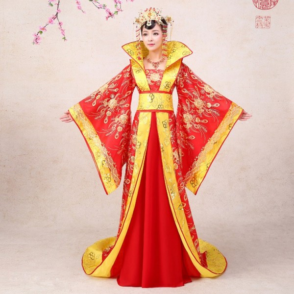 Chinese traditional empress Costume queen long tail princess dresses ...