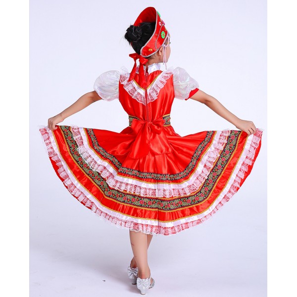 Girls Russian folk dance costumes dress European palace princess party ...