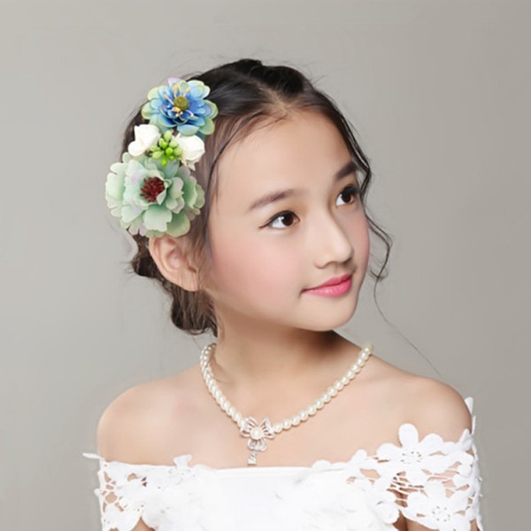 Girls Modern Dance Hair Flowers Hair Clip Kids Children Wedding Evening Party Flower Accessories Headdress