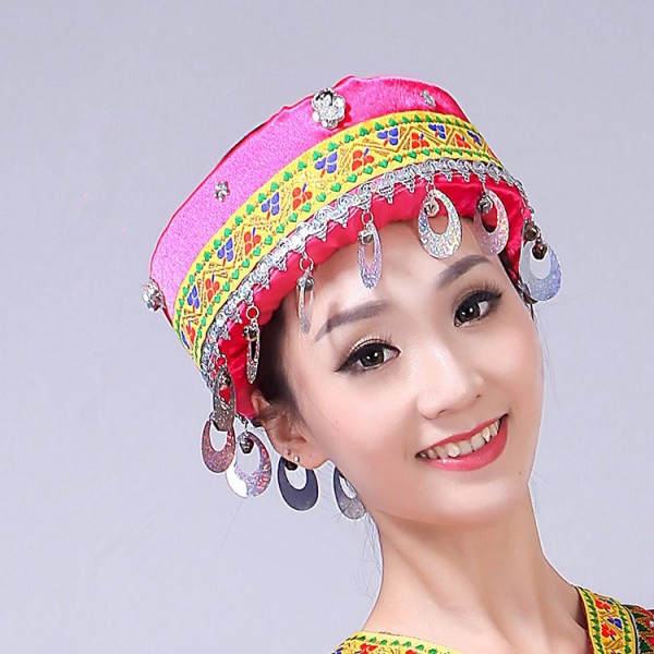 Women's Chinese Miao Hong minority folk dance headdress hats