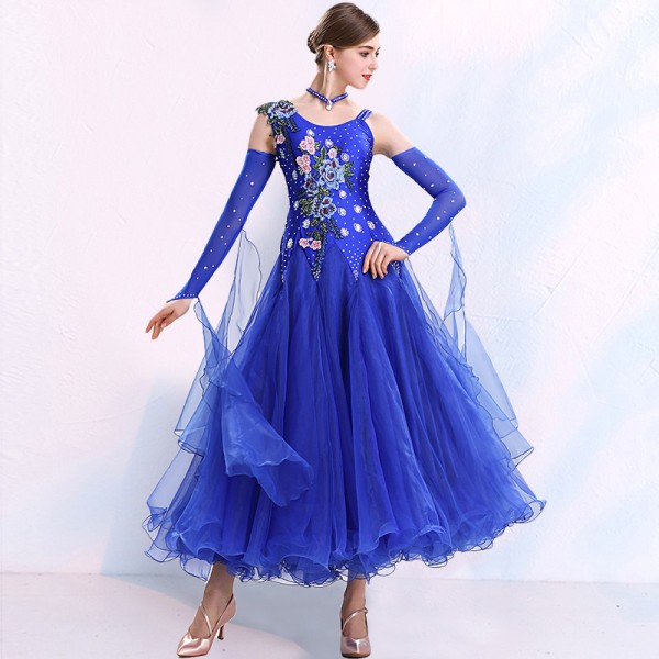 Women's purple ballroom dancing dresses competition waltz tango dance ...