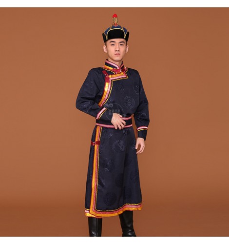 Men's Mongolian robe long Mongolian dance performance costume Mongolian ...