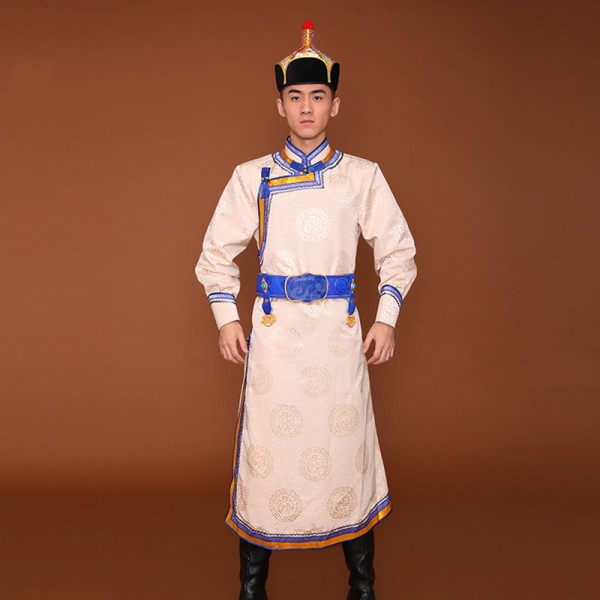 Men's Mongolian robe long Mongolian dance performance costume Mongolian ...