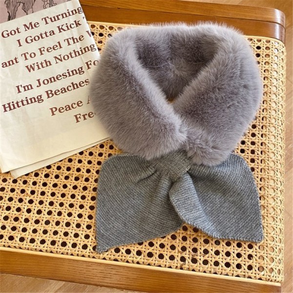 Modelshow Imitation Faux Fur Long Detachable False Collar Scarf