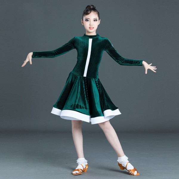 Velvet latin dance dress