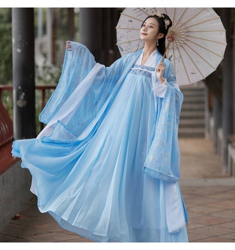 Chinese hanfu for women light blue chinese traditional film cosplay ...