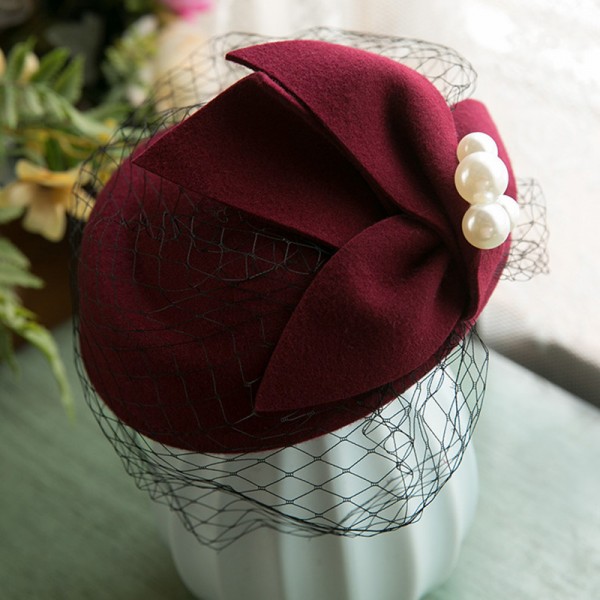women's French retro Pillbox hat fashion fascinators mesh beret