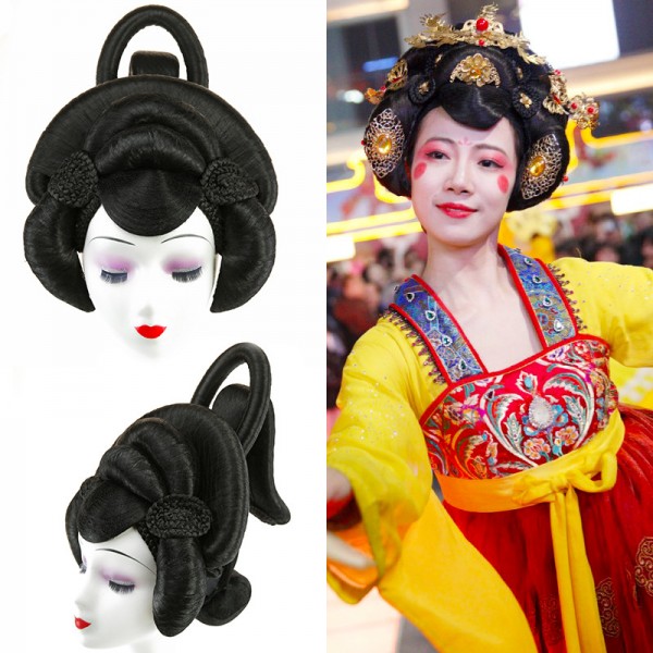 Chinese Ancient Fairy Hanfu head flower cos hair accessories Tang Dynasty  Film drama Queen Princess red