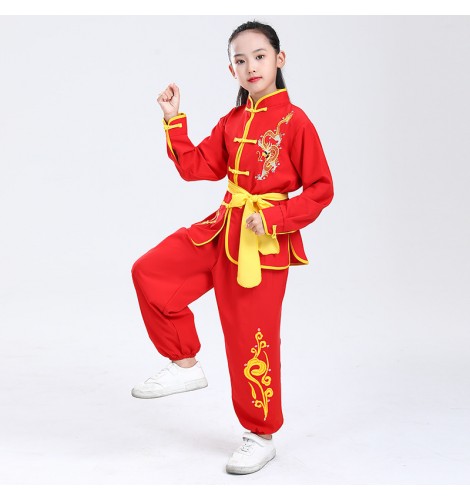 Children Chinese Traditional Wushu Clothing For Kids Martial Arts Uniform  Kung Fu Suit Girls Boys Stage Performance Costume Set