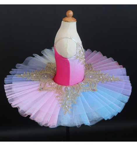 Adult colorful Rainbow colored professional ballet dance dress tutu ...