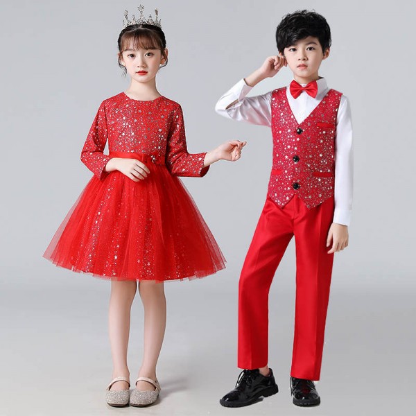 Children boy girls Choir performance costumes singers host piano ...