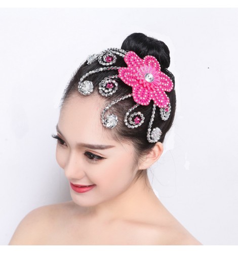 Women girls Ethnic modern dance headdress Latin Yangge dancing Hair ...