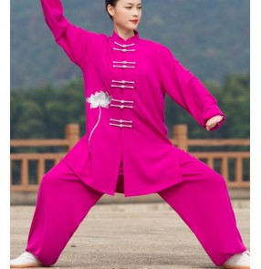 Chinese Tai Chi Kung fu Clothing for women summer mid-sleeve low-neck  breathable Tai ji