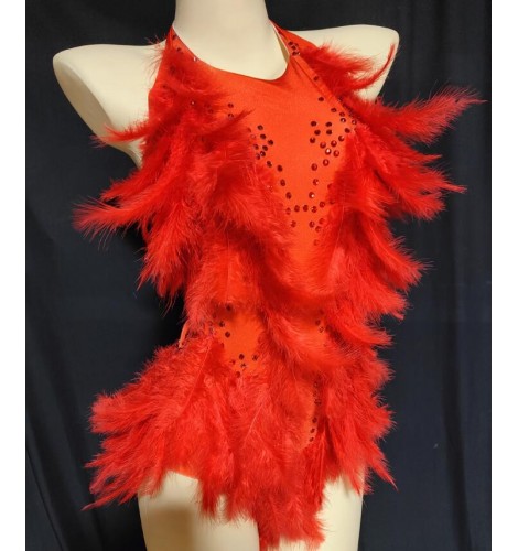 Female Singers DjDs white rhinestone red yellow feather jazz dance ...