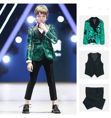Irregular Colorful Men's Suits Stage Outfits Male Singer Host Blazers Pants  Suit