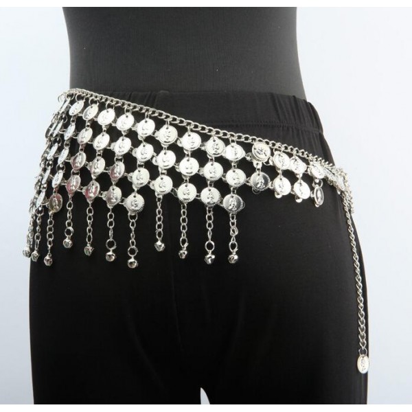 Triangle Gold Coin Belt Tribal Belly Dance Coin Belt With Coin Fringe 