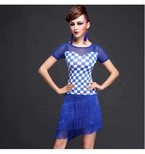 Black and white and royal blue and white plaid hot pink fuchsia short ...