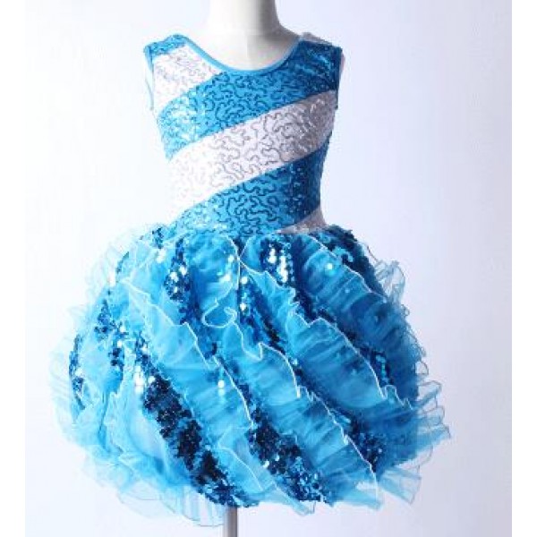 blue and white dress for kids