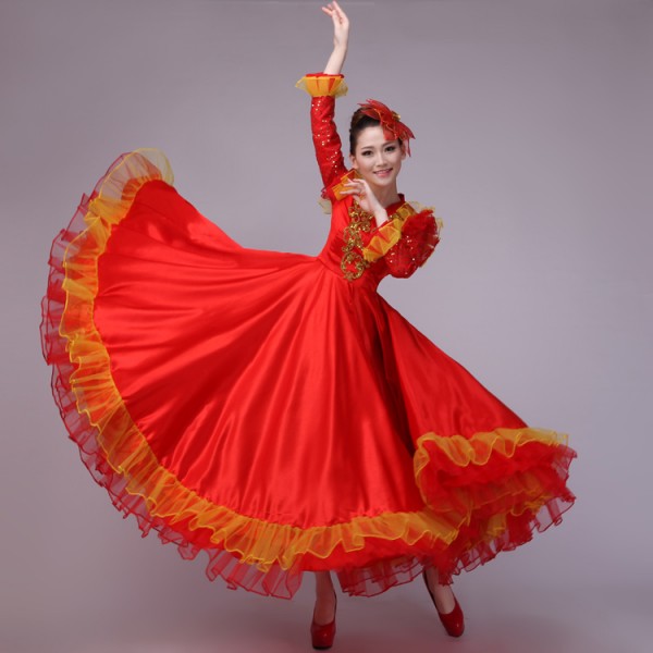 Spanish Dance Dress Vestido Flamenca Latin Outfit Flamenco Costume  Custom-made 