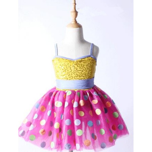 kids yellow polka dot dress