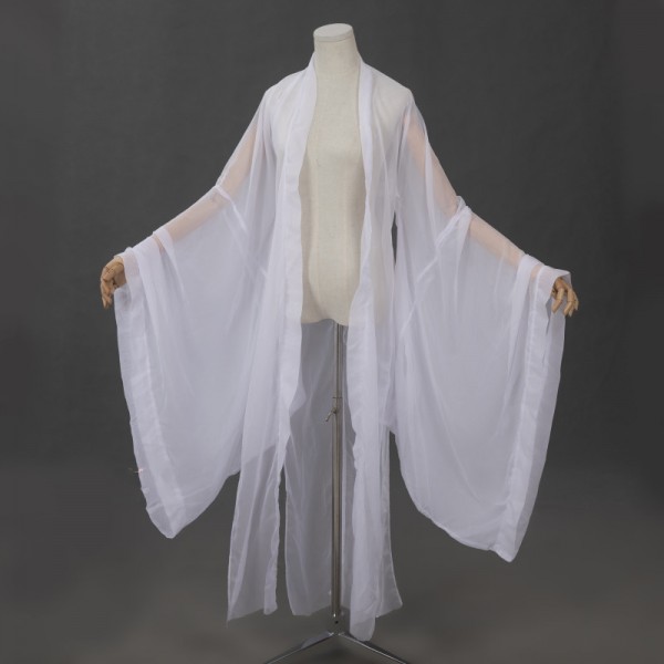 Adult Hanfu Costume large sleeves Coat White Fairy princess cosplay  cardigan long cape Chinese Traditional Clothing For Women Classical Dance  xmas Folk Dance Wear
