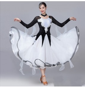 Black with red competition women's ballroom dancing dresses modern dance waltz tango dance flamenco stage performance dresses